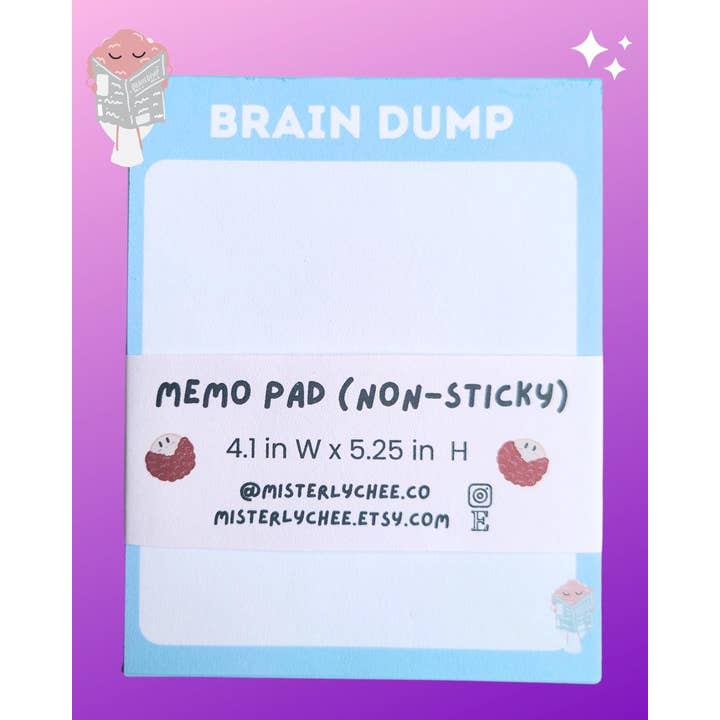 Kawaii Brain Dump Memo Pad - Cute Reminder Notepad for wholesale by Mister Lychee Co