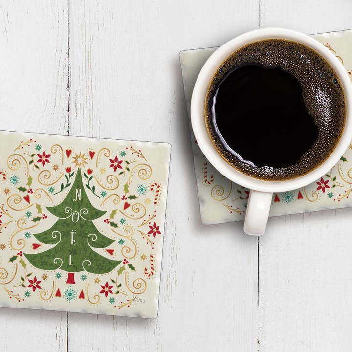 Conimar Promotions - Wholesale Coasters - "Otomi Holiday Style 1 " Single Tumbled Tile Coaster 1