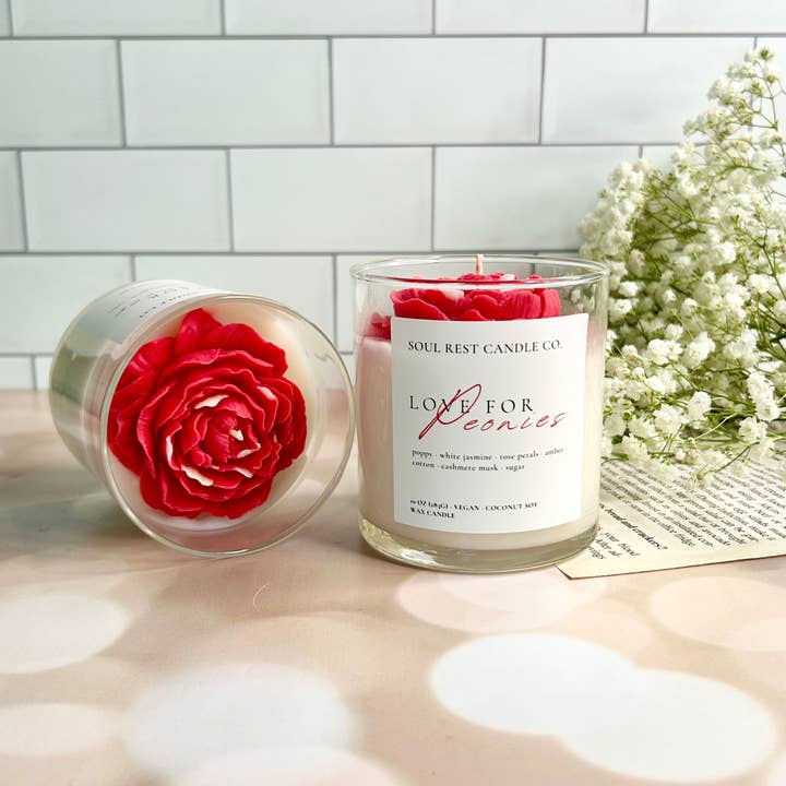 Soul Rest Candle Co. - Wholesale Jar/Filled Candle - Love for Peonies 10oz candle11