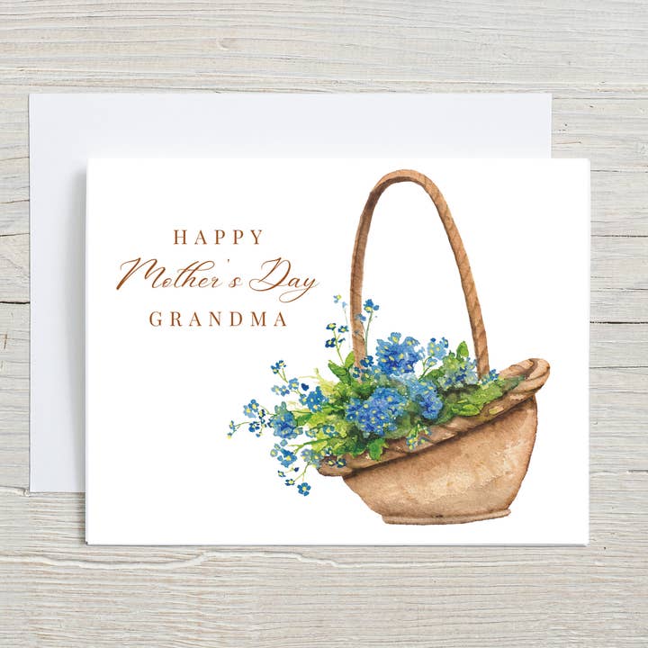 Muttertagskarte, für Oma, Nana oder Mimi, Blumenkorb für den Großhandel von Liz Pope Designs