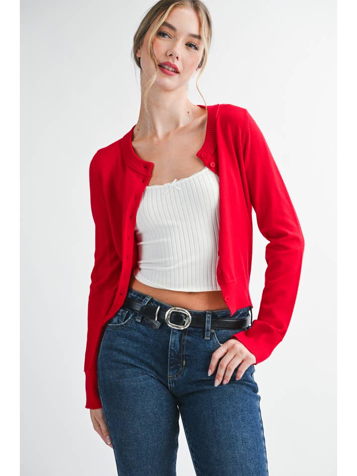 AEMI + CO - Wholesale Cardigan - Women's - 5176GN Ribbed Button-Up Knit Cardigan10