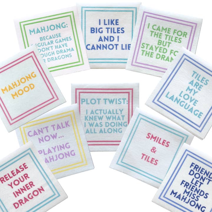 My Fair Mahjong - Wholesale Disposable Napkin - MAHJONG NAPKINS | 5'' x 5'' Luxury, Linen-Feel, Eco-Friendly1