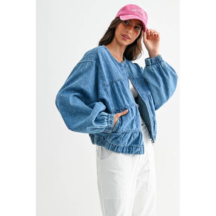 MEDIUM WASH MODERN DENIM JACKET for wholesale on Faire7