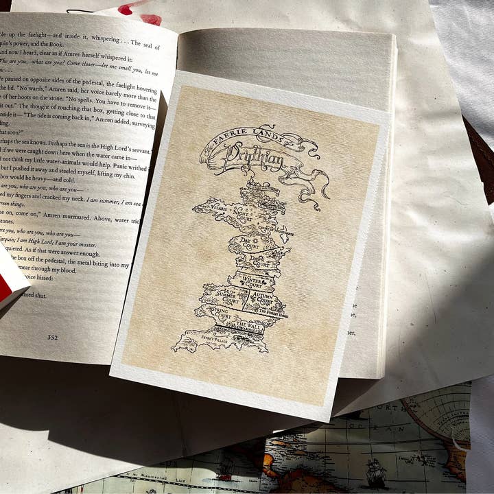 Well Read Babes - Wholesale Art Print - ACOTAR Prythian Map 5x7 Art Print Bookish Wall Art Gift