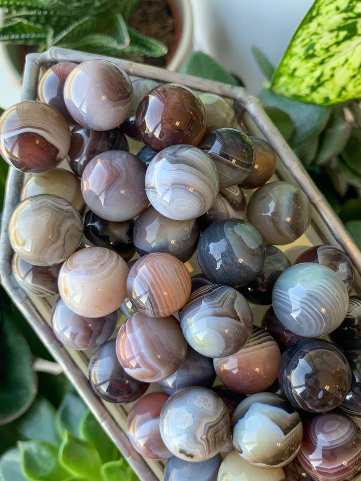 Mini Botswana Agate Sphere for wholesale by Crystal Vibes Inc.