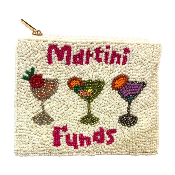 Monedero totalmente bordado con cuentas Martini Funds para damas para venta al por mayor de Nima Accessories Inc