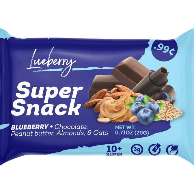 Lueberry Super Snack - Wholesale Snack Bar - Lueberry Super Snack, Mini (20gr) Blueberry Bar