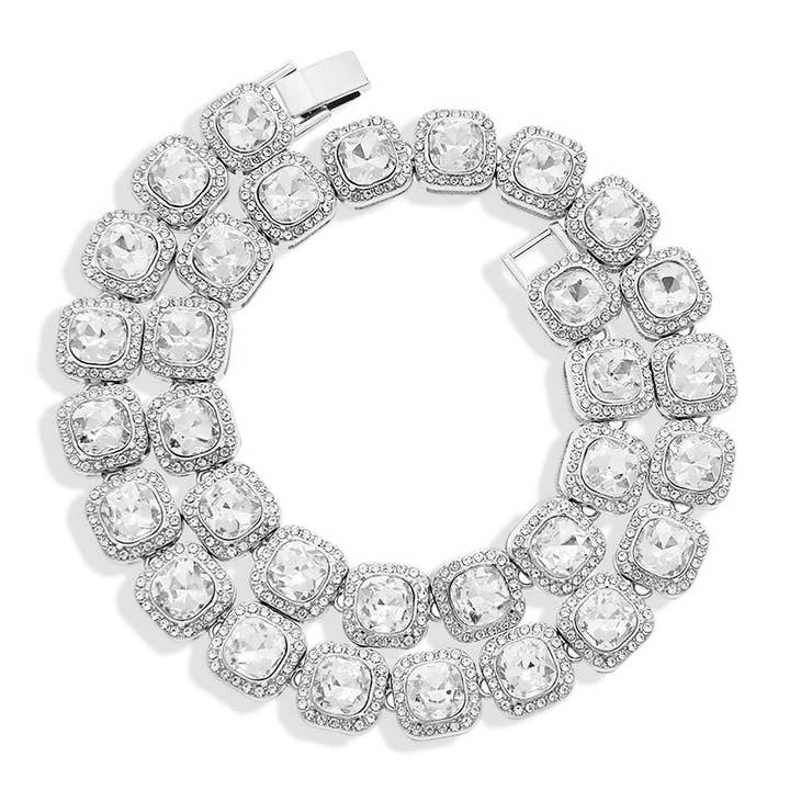 Crystal Necklace (13mm, Silver) for wholesale by EMESLY