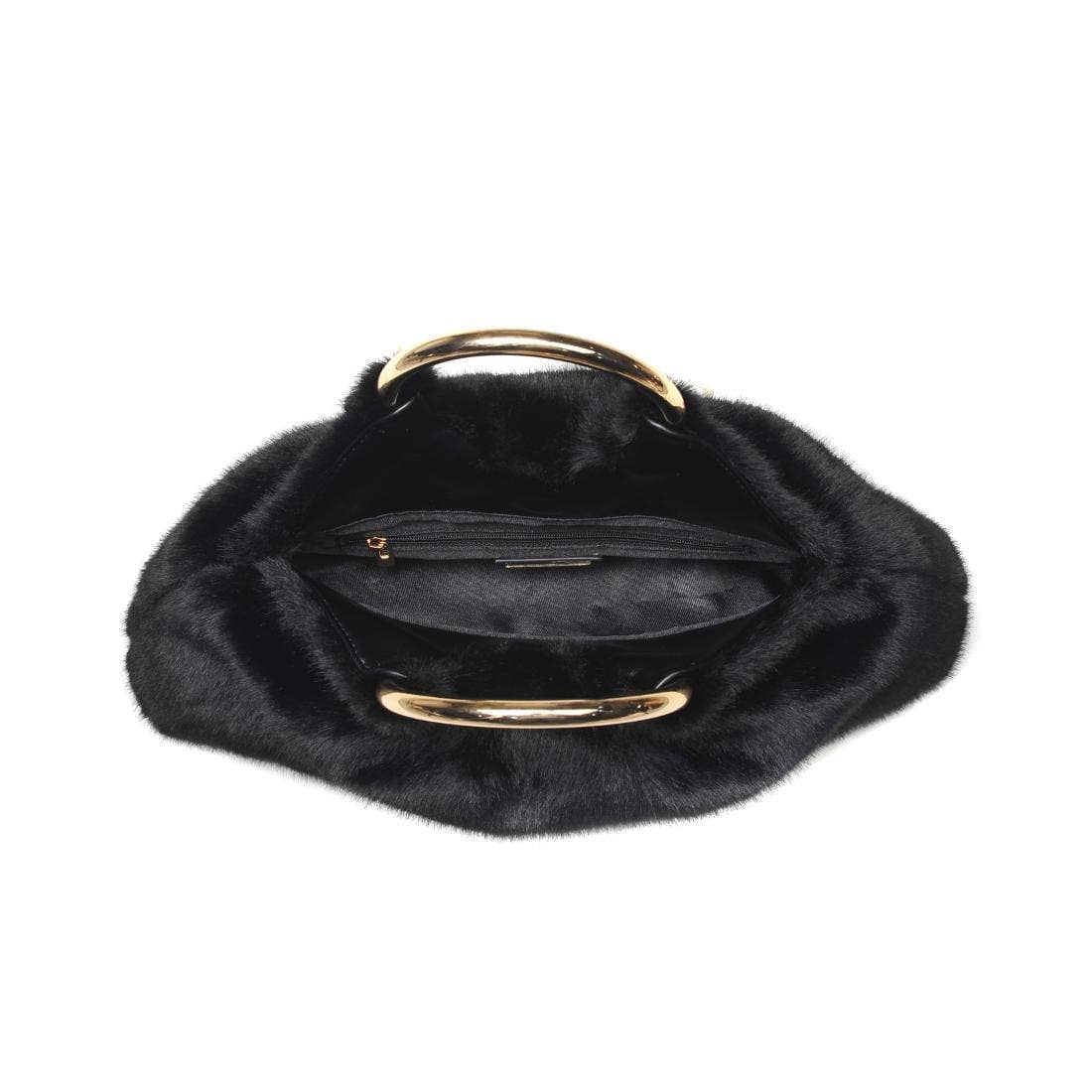 MiMi Wholesale - Wholesale Clutch Bag - Women's - 28823F Faux Fur Clutch Bag With Ring Handle1