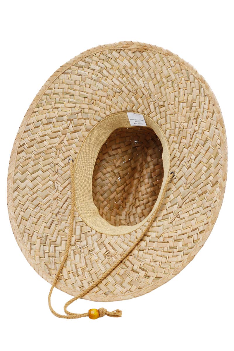 AS SHOWN Natural Weaved Palm Straw Lifeguard Hat for wholesale on Faire4