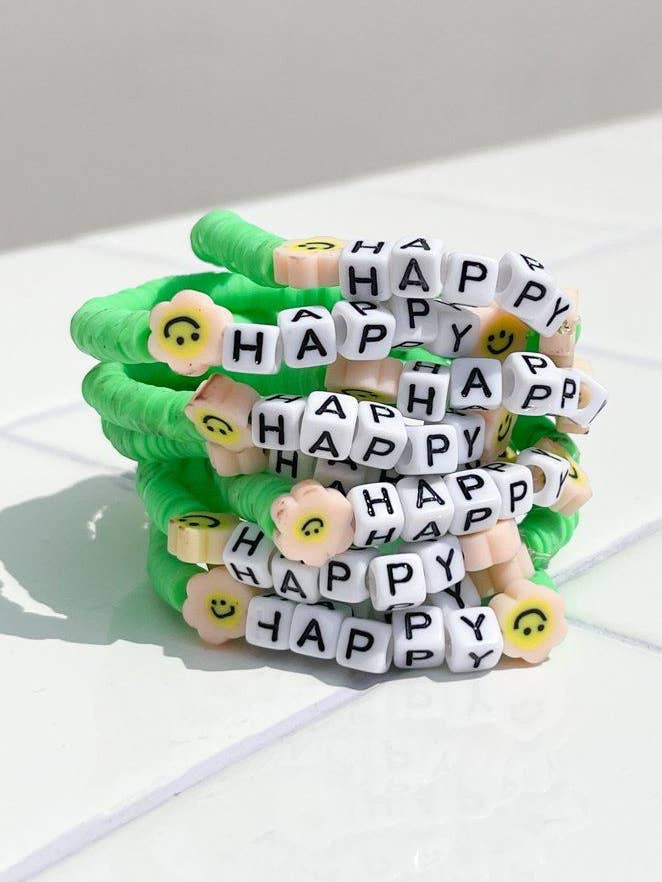 Happy Inspirational Beaded Bracelet for wholesale by Mure and Grand