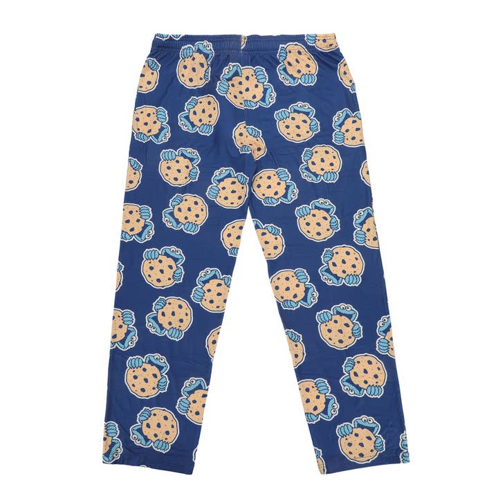 Bioworld Merchandising - Wholesale Sleepwear Bottom - Women's - Sesame Street Cookie Monster Giant Cookie Women's Blue Quick Turn Sleep Pajama Pants5