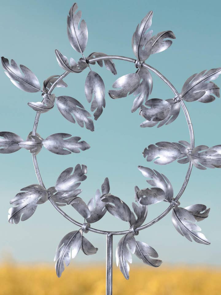 Richmond silver garden wind sculpture spinner for wholesale by Marissa's Gifts