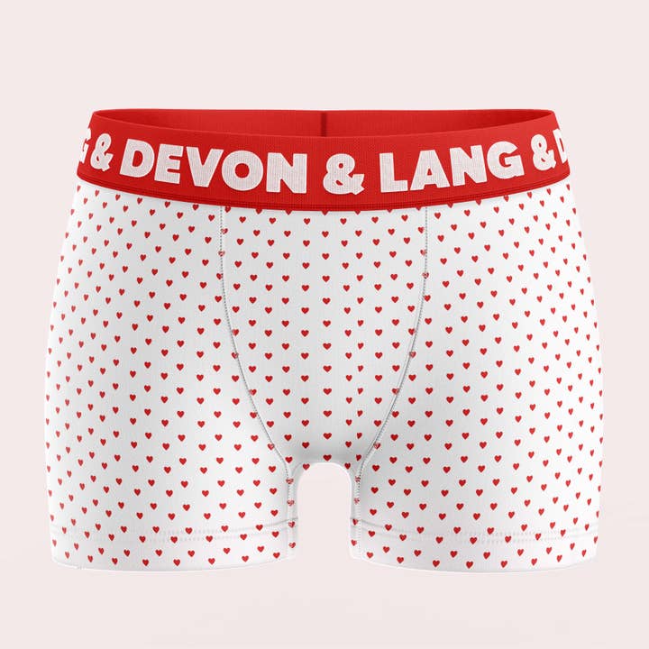 Bria Women's Boyshort - Cinnamon Hearts for wholesale by Devon + Lang