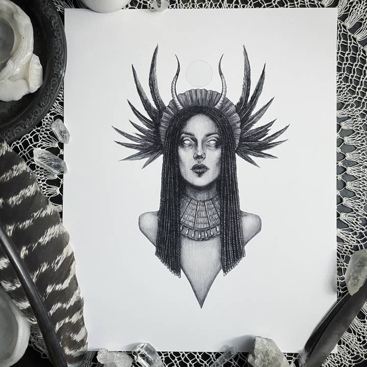 Isis Fine Art Print - Egyptian Goddess of Healing and Magic for wholesale by Caitlin McCarthy Art