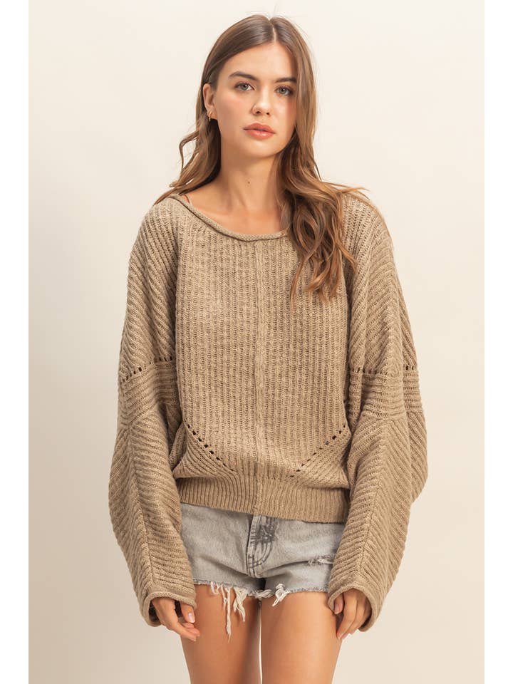 HYFVE - Wholesale Knit Sweater - Women's - Ribbed Drop Sleeve Sweater17