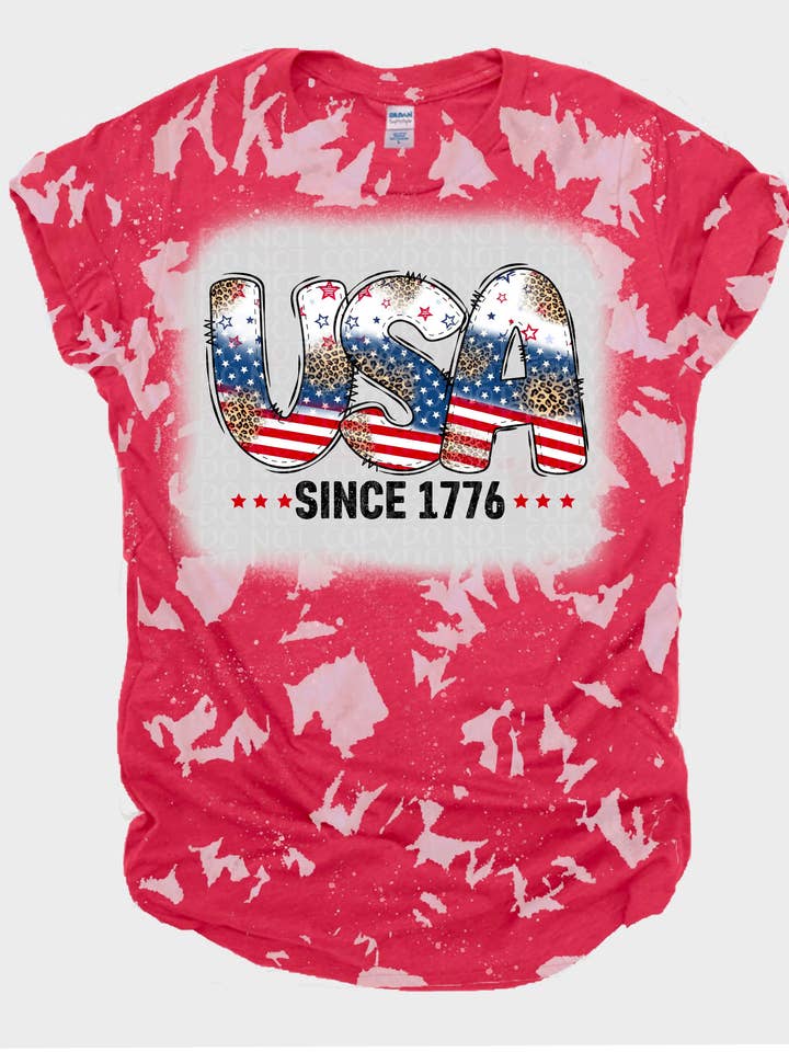 USA Bleached Tee for wholesale by Ms Bleached Tees N More