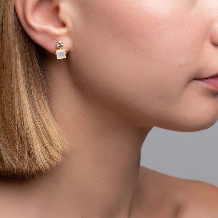 Isola Bella Faceted Two Stone Earring for wholesale by Mimi + Marge