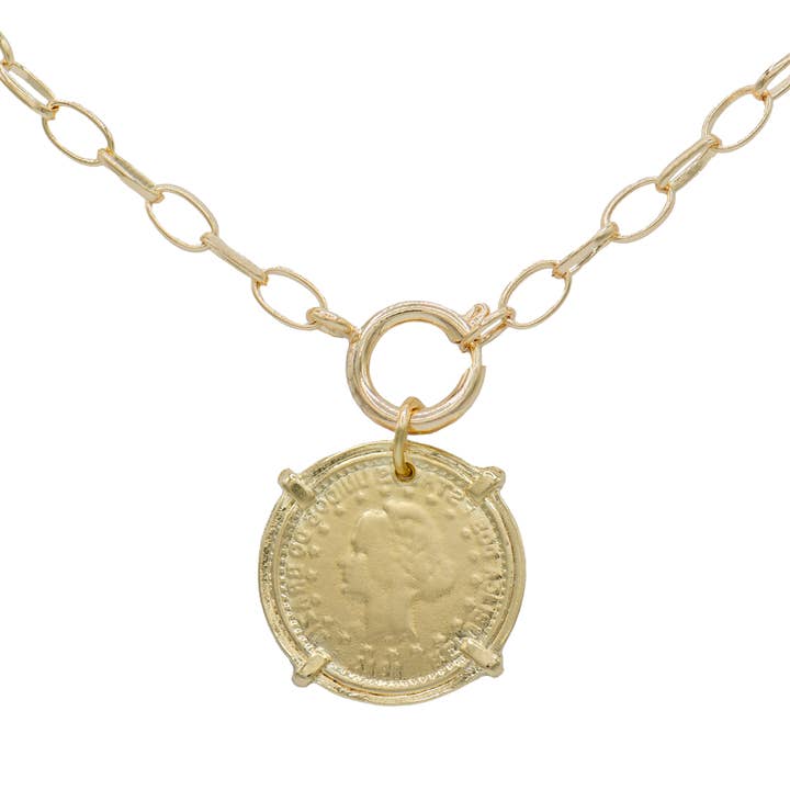 Collier à pendentif vintage Novalie en or 18 carats pour la vente par Marcia Moran