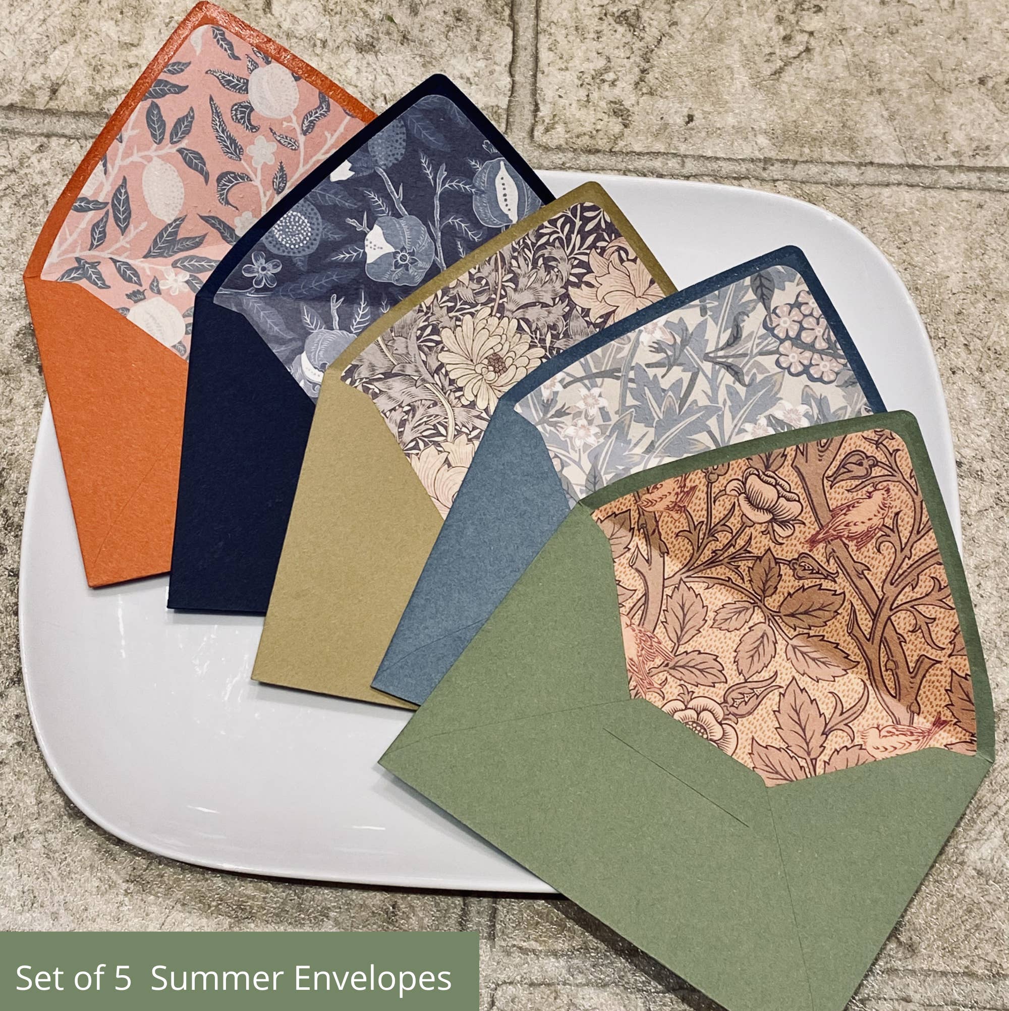 DrifWoo - Wholesale Envelopes - Multi-color Lined Vintage Envelopes Set, ThankYou Card,BZ001