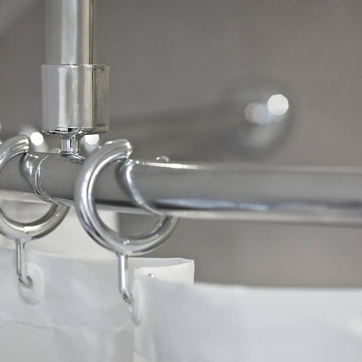 TROPIK HOME – Großhandel Gardinenstange – Gebogene Duschvorhang-Schiene/Stange mit Deckenhalterung