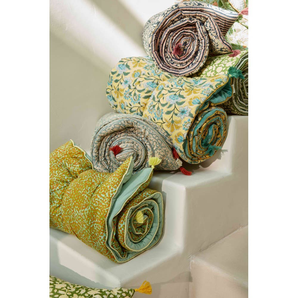 Bonheur du Jour – wholesale Quilt – Housse de canapé - Savane Bleu Vert3