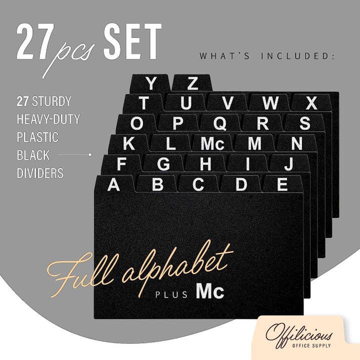 Leib Games – suporte para cartões de visita por atacado – 27 Divisores de cartão de índice 3x5" de A a Z para caixa de cartão índice1