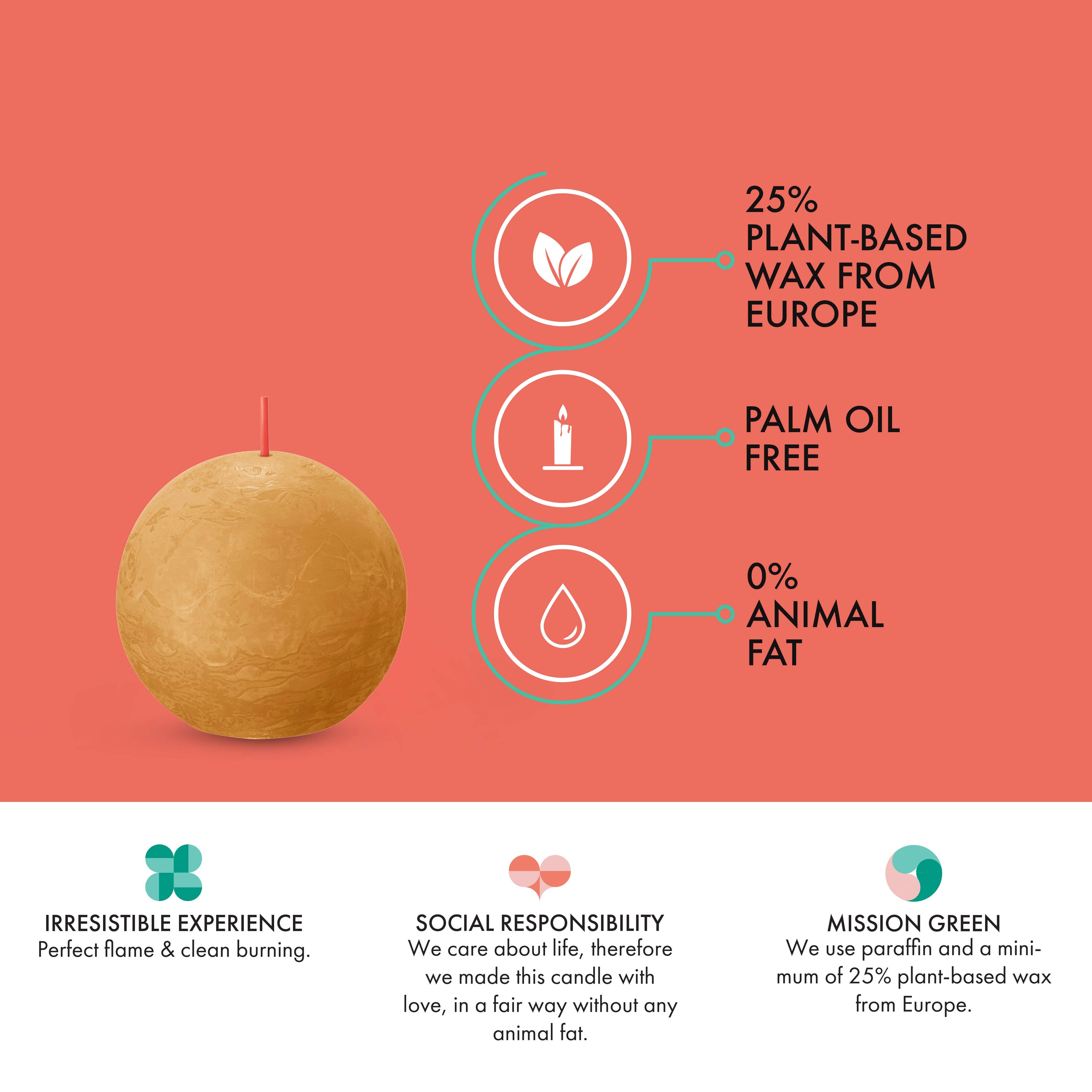 BOLSIUS – Velas de decoração por atacado – 6 Velas rústicas 3" - Inperfuted - Natural - Eco-Friendly - Cera Plant-Based - **Vendido Individualmente29