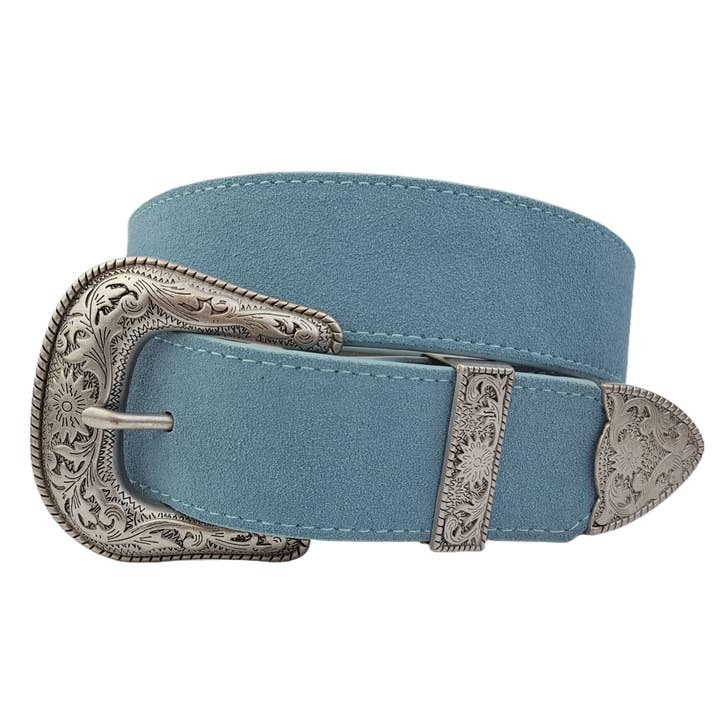 Axesoria West - Wholesale Belt - Women's - Genuine Suede Belt with Western Buckle set