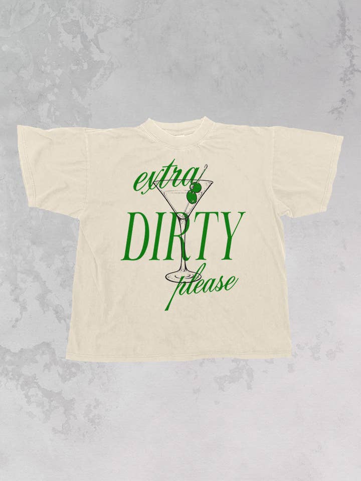 Extra Dirty Martini, Summer Oversized T-Shirt for wholesale by The Clandestine Underground