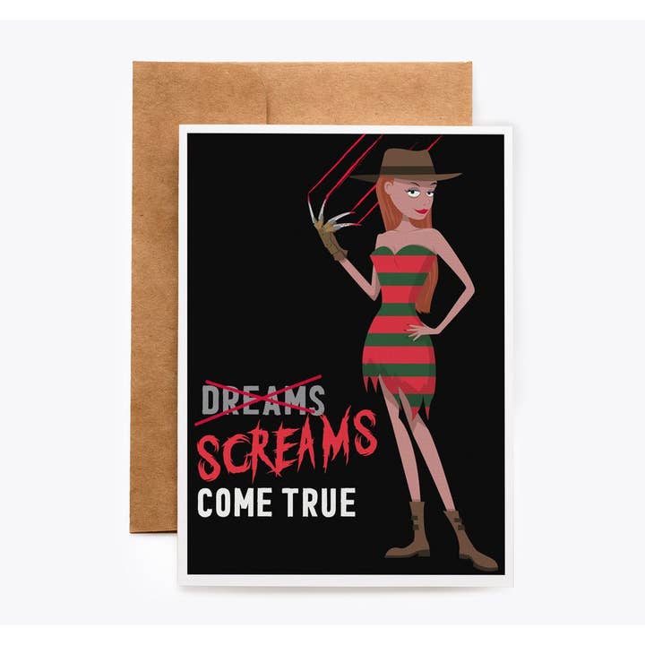 Carte d'anniversaire Freddy Cosplay pour la vente par Spooky Cat Press