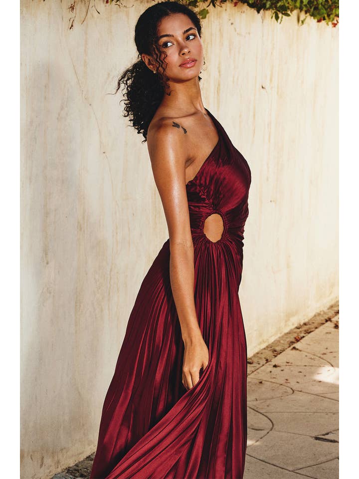 Dress Forum - Wholesale Dress - Women's - Olympia Asymmetrical Pleated Maxi Dress (1)36