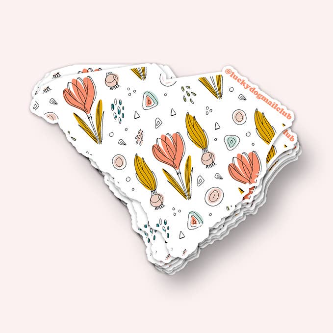 South Carolina Wildflower Vinyl Sticker for engroshandel hos Lucky Dog Design Co.
