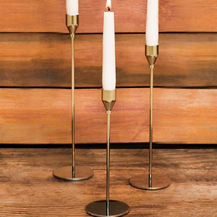 Tulip Candlesticks - Set of 3 Gold | M&W for wholesale by Maison & White