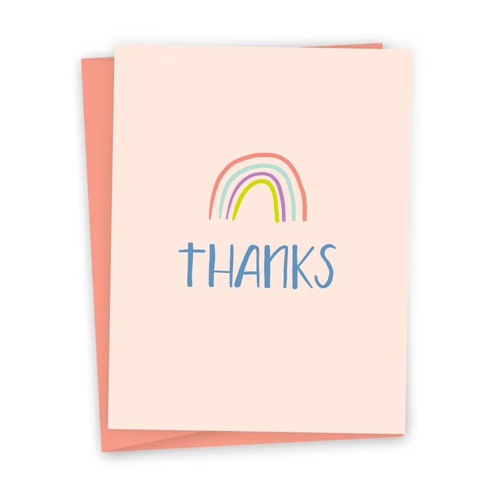 Cute Thank You Card - Rainbow Thanks for wholesale by funday goods