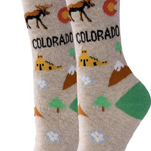 Meias Colorado Destination para senhora por atacado de Sock Harbor / Bigfoot Sock Co.