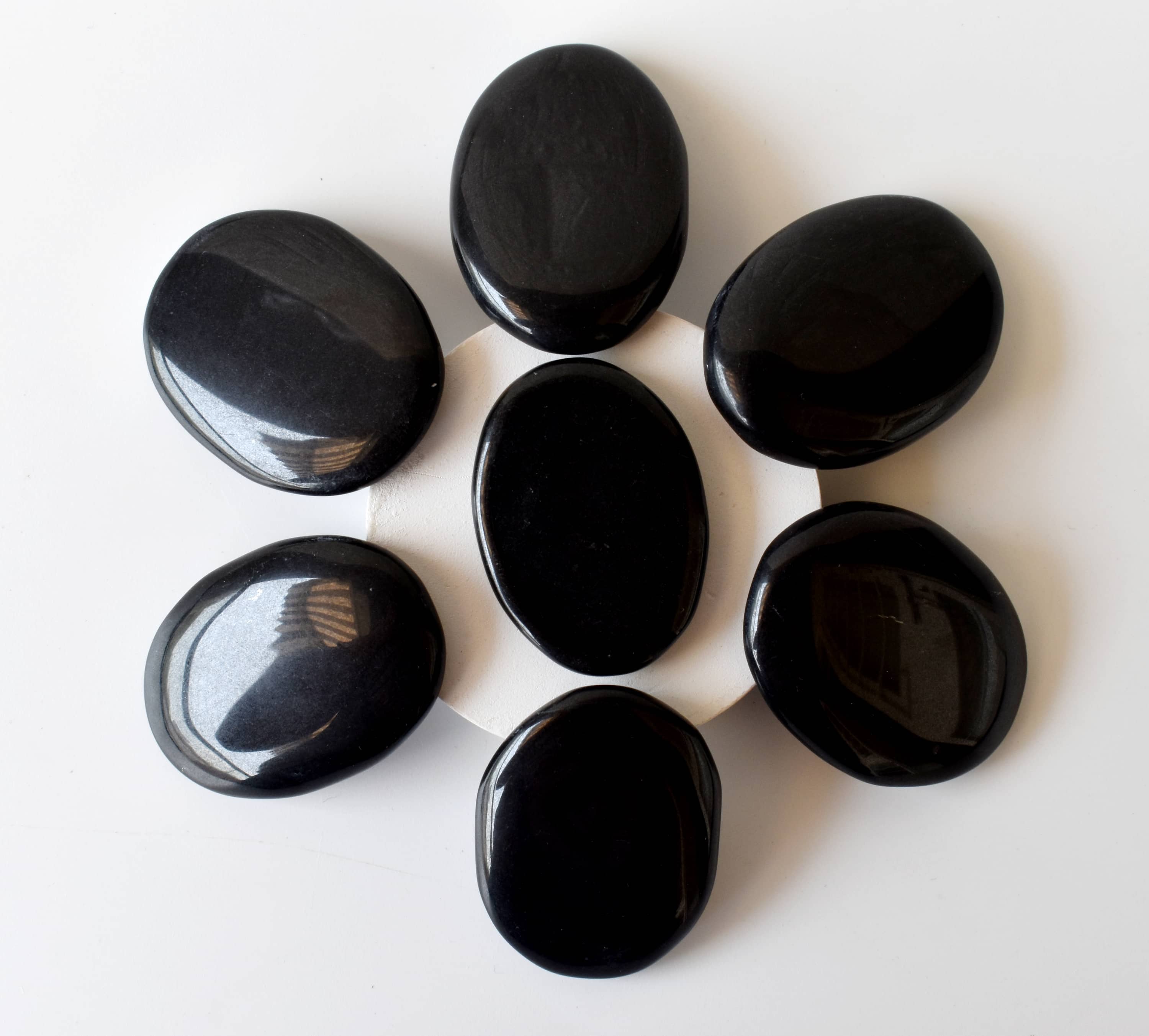 Soothing Crystals - Wholesale Spiritual Stone/Crystal - Polished Black Tourmaline Flat Stone, Gemstone Flat Stone5
