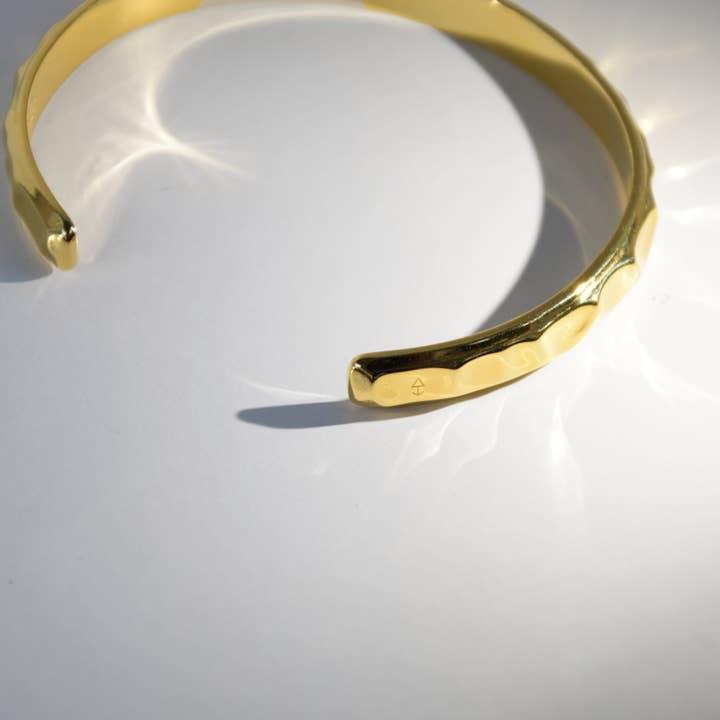 ROCK & STEEL - Wholesale Cuff Bracelet - Armreif WAVE 7 mm | 925 SILBER | vergoldet4