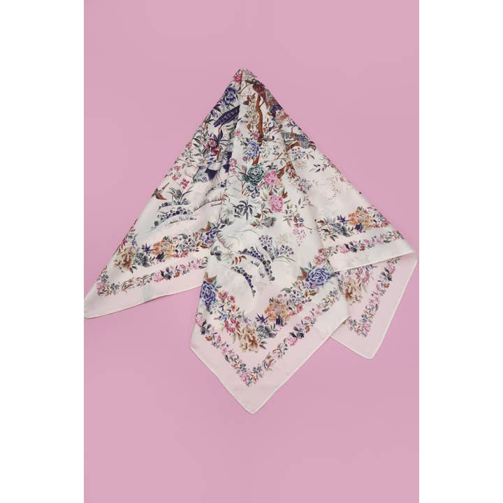 OFF WHITE LARGE FLORAL PRINT BANDANA SCARF | 40SC654 for wholesale on Faire