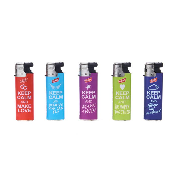 PROF - Wholesale Lighter - PROF KEEP CALM SLIDECAP TURBO FLAME DL502