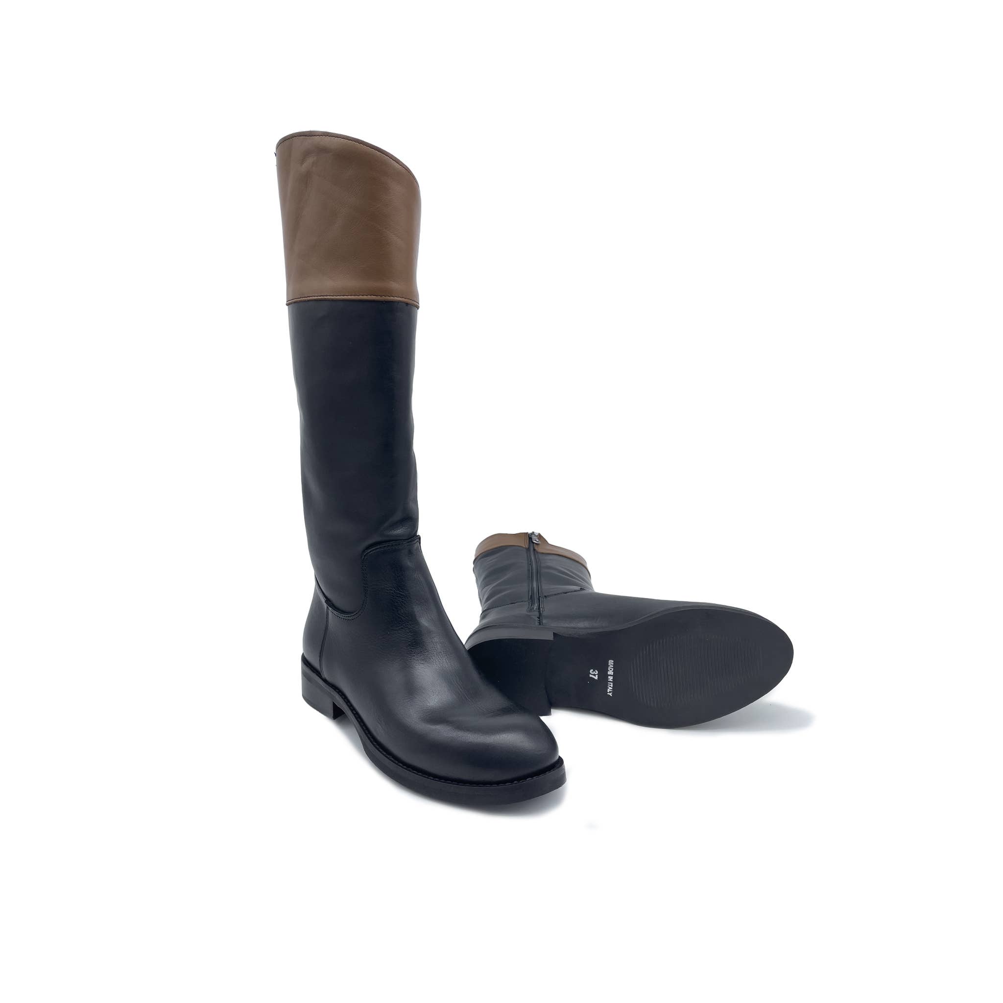 WALKING NOW SRL - Wholesale Boots - Women's - Cavallerizzo women's black genuine leather zipper boot