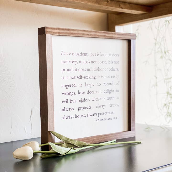 Lily and Sparrow - Wholesale Sign - 1 Corinthians 13 | Wall Art, Wall Decor, Home Decor