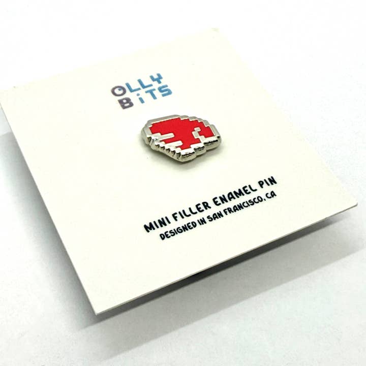 Ollybits Pixel Art - Wholesale Lapel Pin/Button - Red Pixel Wing (Left) Mini Filler Enamel Pin1