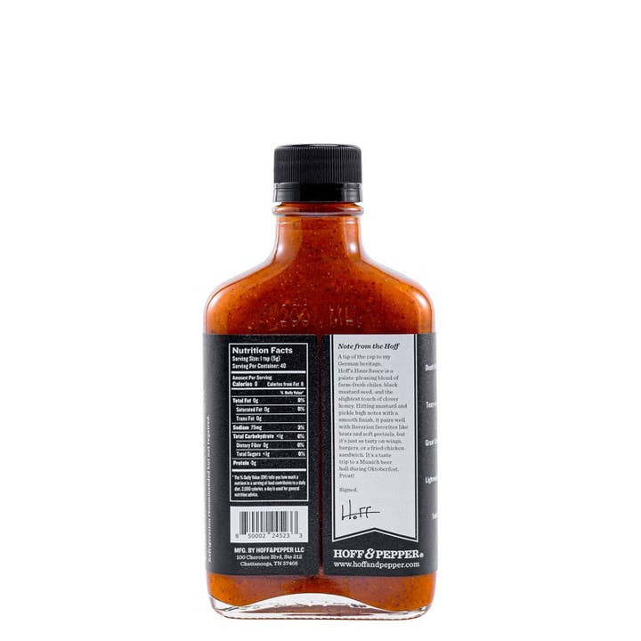 Hoff & Pepper – wholesale Stark sås – Haus Sauce Hot Sauce - 6,7 oz kolv - presenterade på Hot Ones!