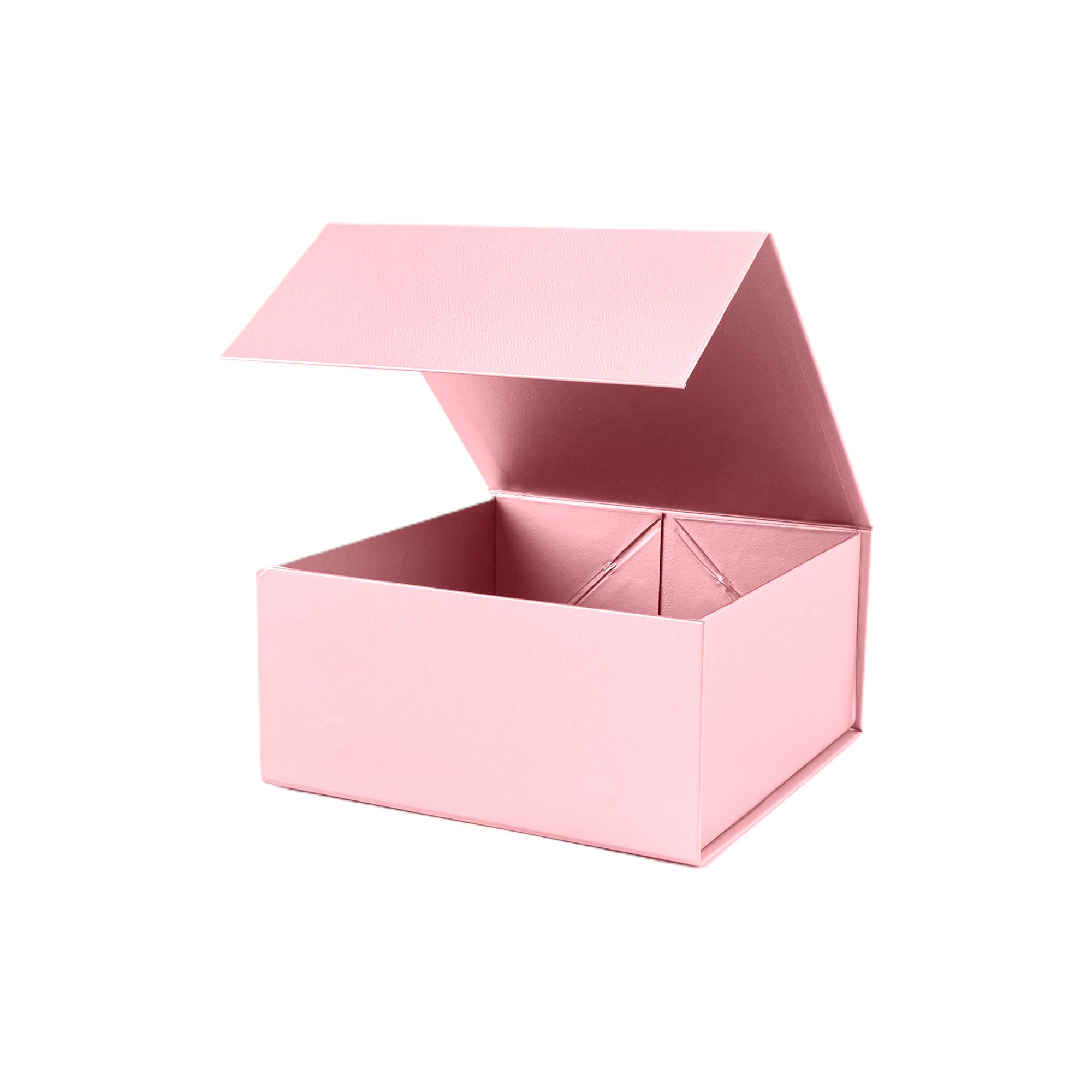 LA Ribbons Wholesale - Wholesale Gift Box - 8" x 8" x 4" Collapsible Gift Box w/ Magnetic Square Flap Lid | Pink2