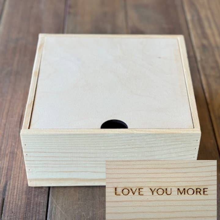 The Hopfield Wood Box "LOVE YOU MORE" for wholesale by Mill 54