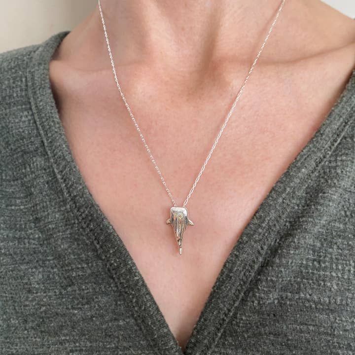 Blue Dot Jewelry - Wholesale Pendant/Charm Necklace - Silver Whale Shark Necklace2