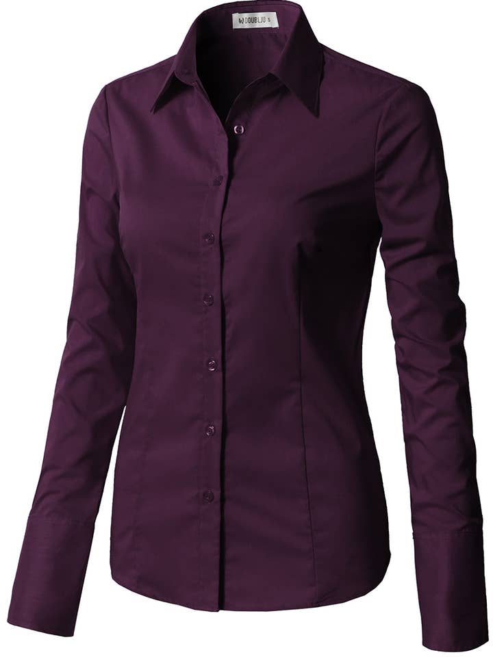 NINEXIS - Wholesale Button Down Shirt - Women's - CWTDSL028_Button Down Long Sleeve Collared Shirts68