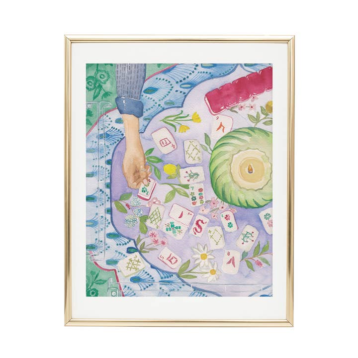 Mahjong Table FINE ART PRINT for wholesale by MALWEST design