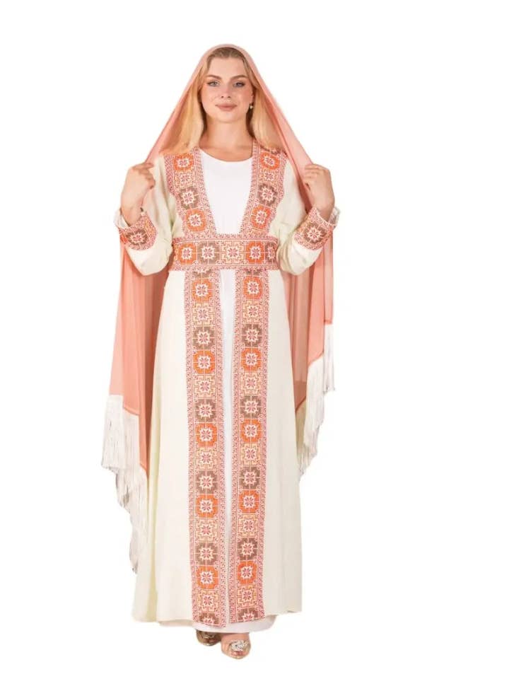 Plain Khirka with Fringe (Hadab): Traditional Palestinian Clothing in Multiple Colors for wholesale by Palestinian Elegance